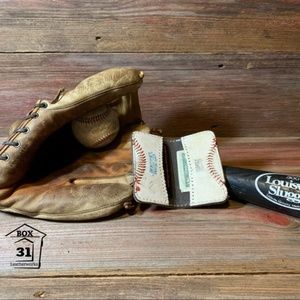 Recycled baseball glove/ball - Minimalist Wallet